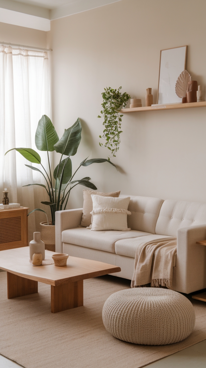 Serene Boho Oasis with Neutral Elegance