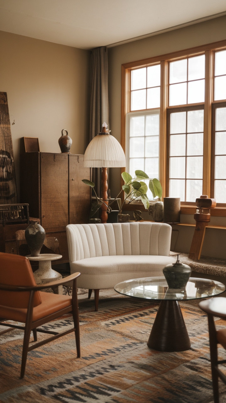 Eclectic Mid-Century Bohemian Living Room