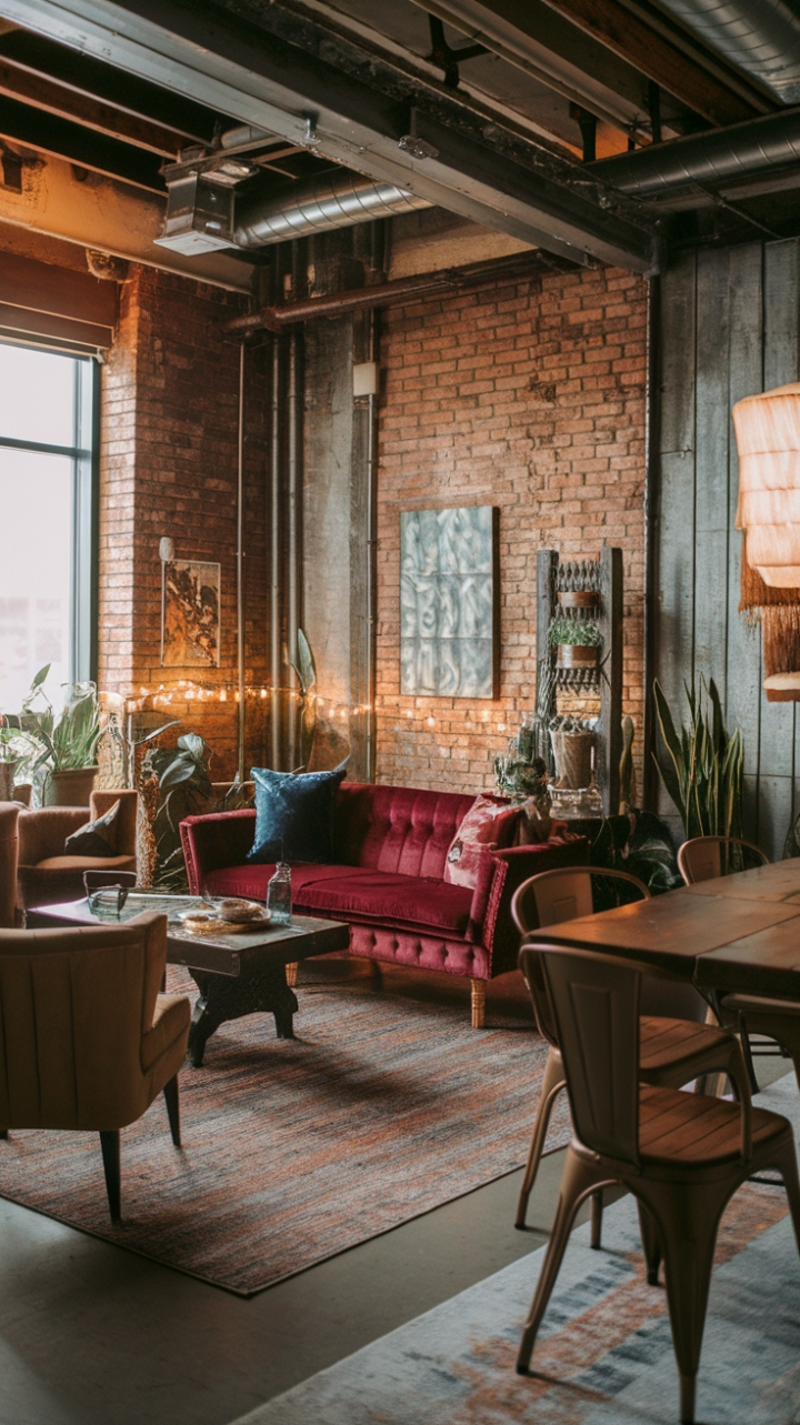 Industrial-Chic Retreat: Cozy Comfort Meets Artistic Edge