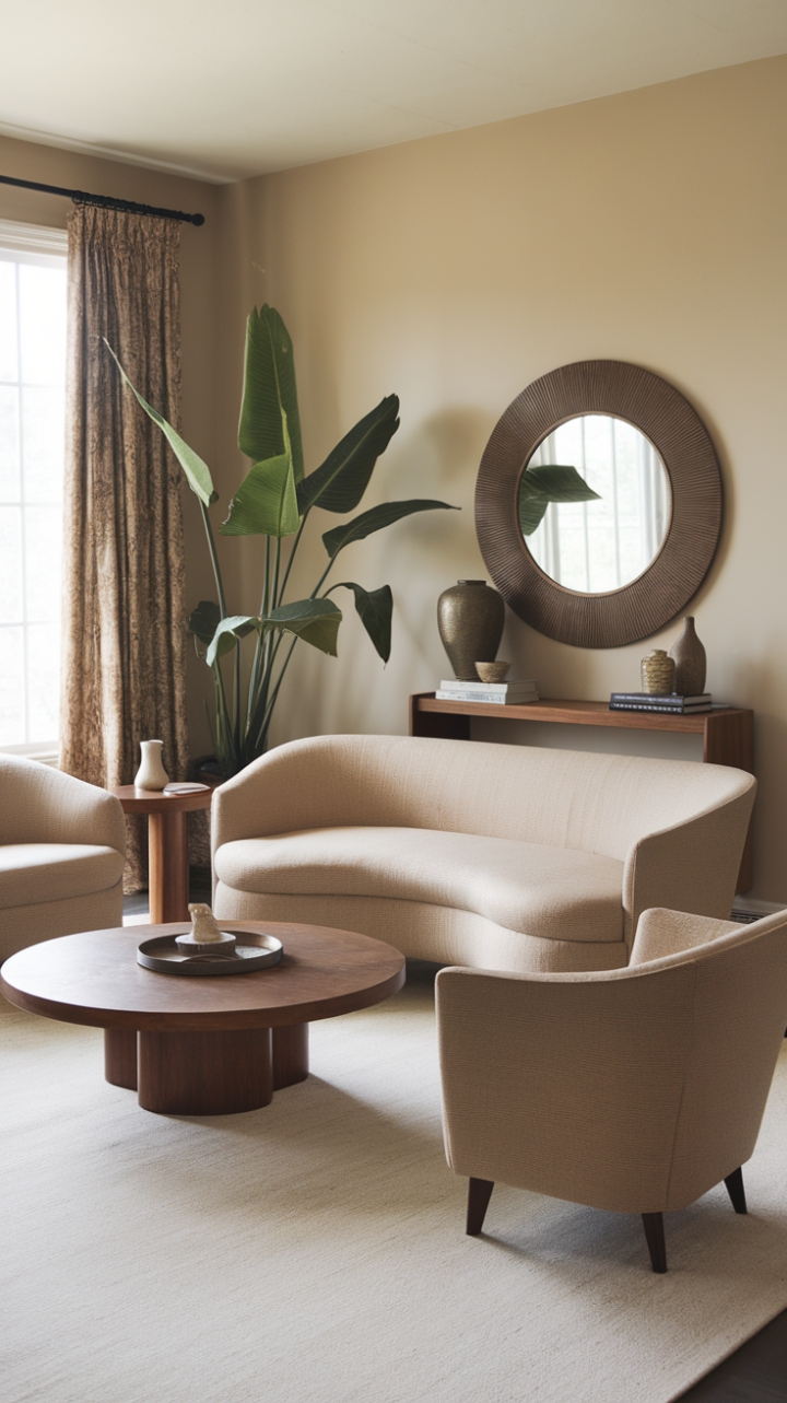 Vintage Charm in a Mid-Century Boho Living Room