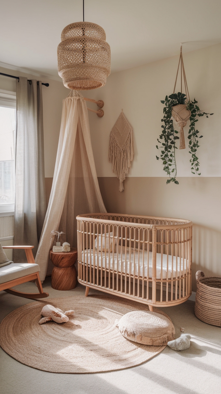 Serene Bohemian Nursery: A Neutral Retreat for Sweet Dreams