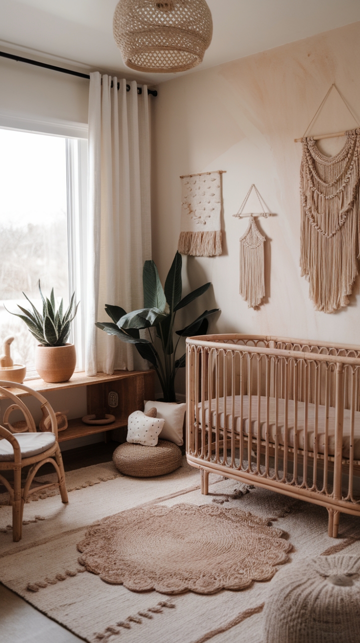 Serene Bohemian Nursery: A Stylish Sanctuary for Sweet Dreams