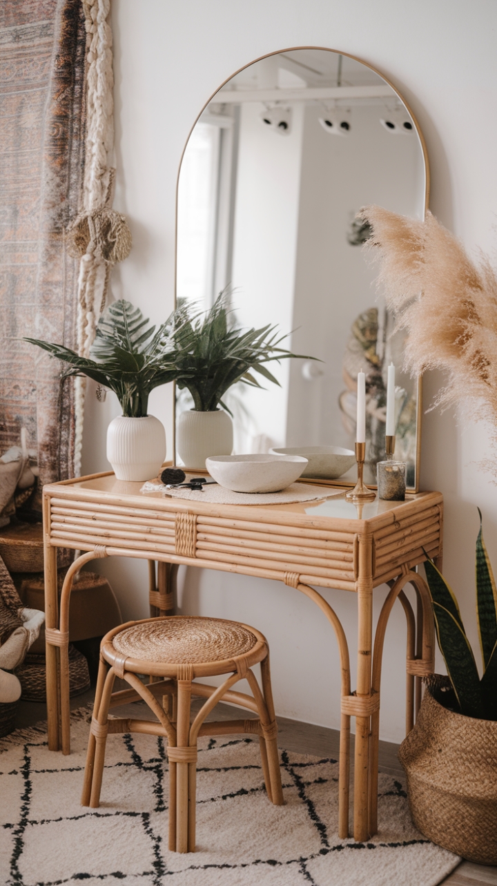 Gorgeous Rattan Vanity: Your Boho Beauty Retreat