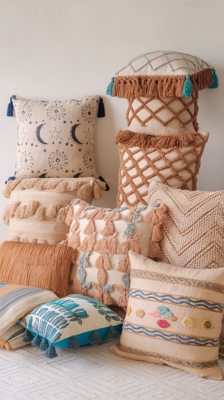 A Cozy Haven: Your Sofa as a Pillow Party of Textures and Patterns