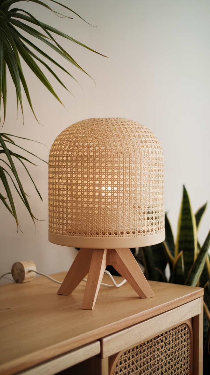 Embrace Warmth and Texture with This Rattan Lamp