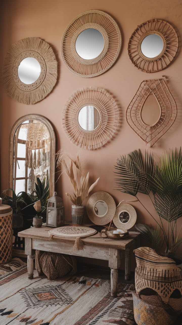Mirror Magic: A Boho Retreat Filled with Artistic Reflections