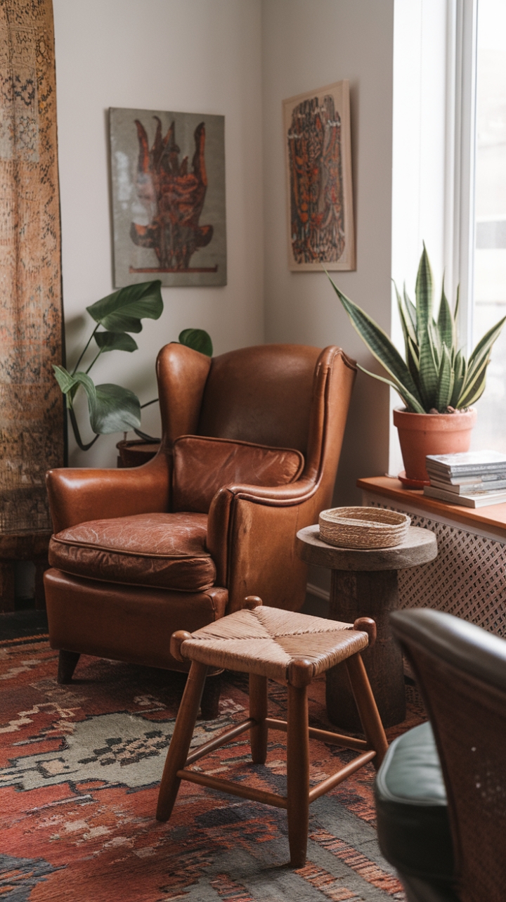 Charming Retro Boho Parlor: A Cozy, Chic Retreat