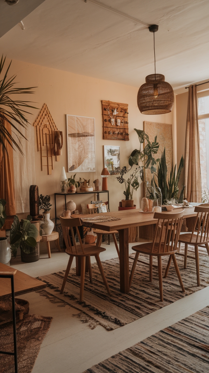 Bohemian Charm: A Rustic, Modern Dining Room to Linger In