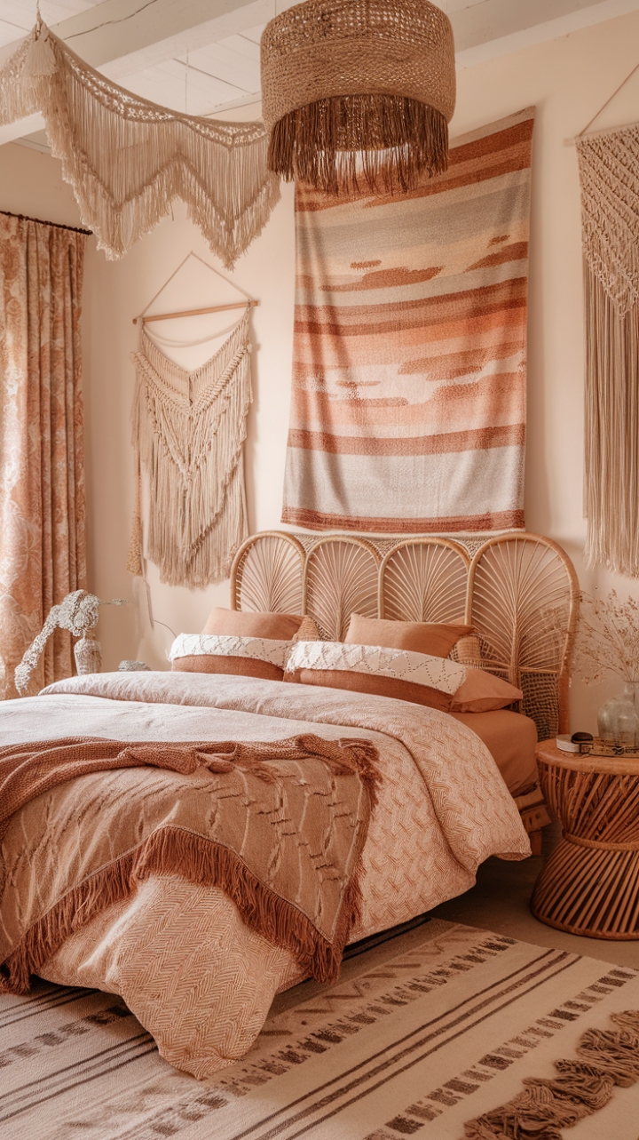 Bohemian Bliss: Embrace Laid-Back Luxury in a Natural, Textured Bedroom