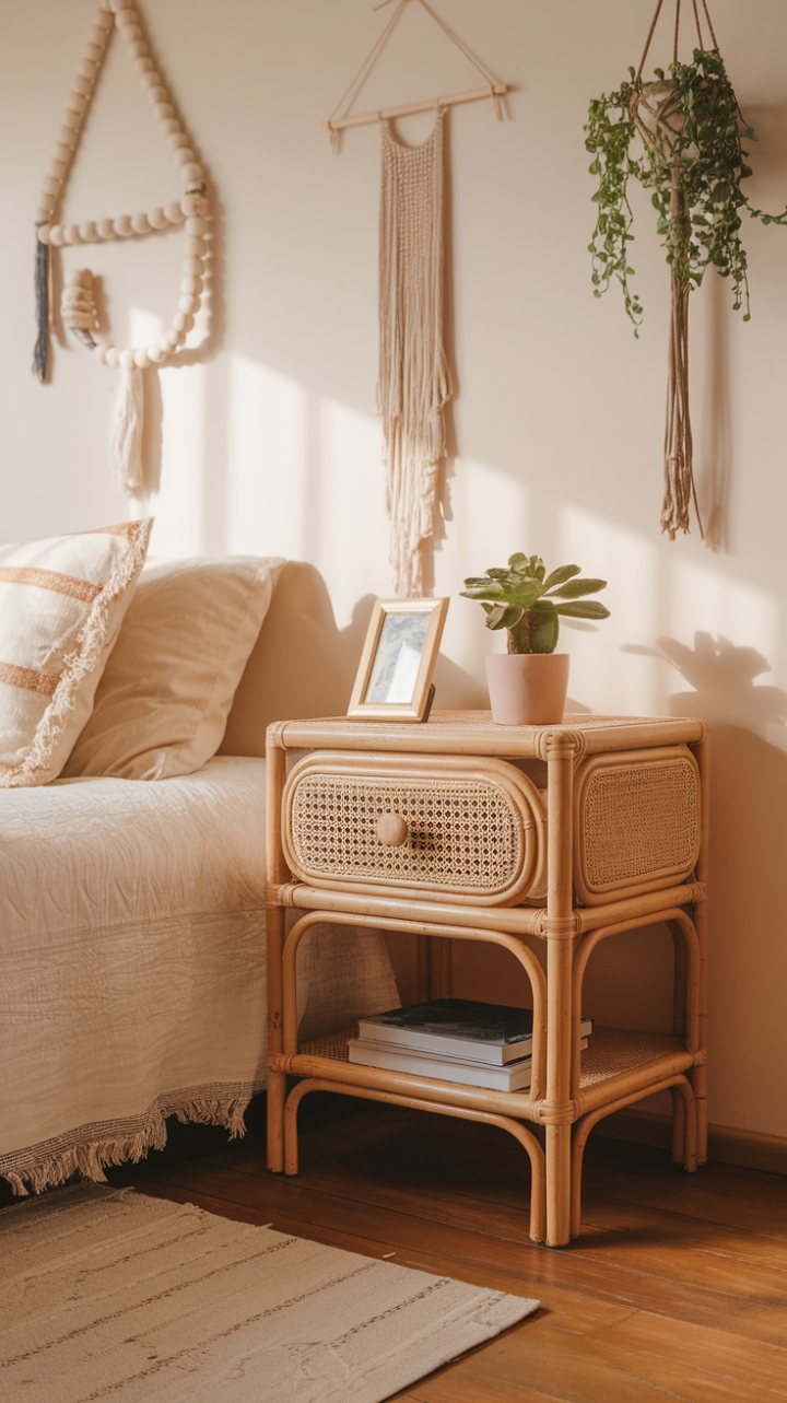 Cozy Rattan Retreat: The Perfect Nightstand for Relaxation