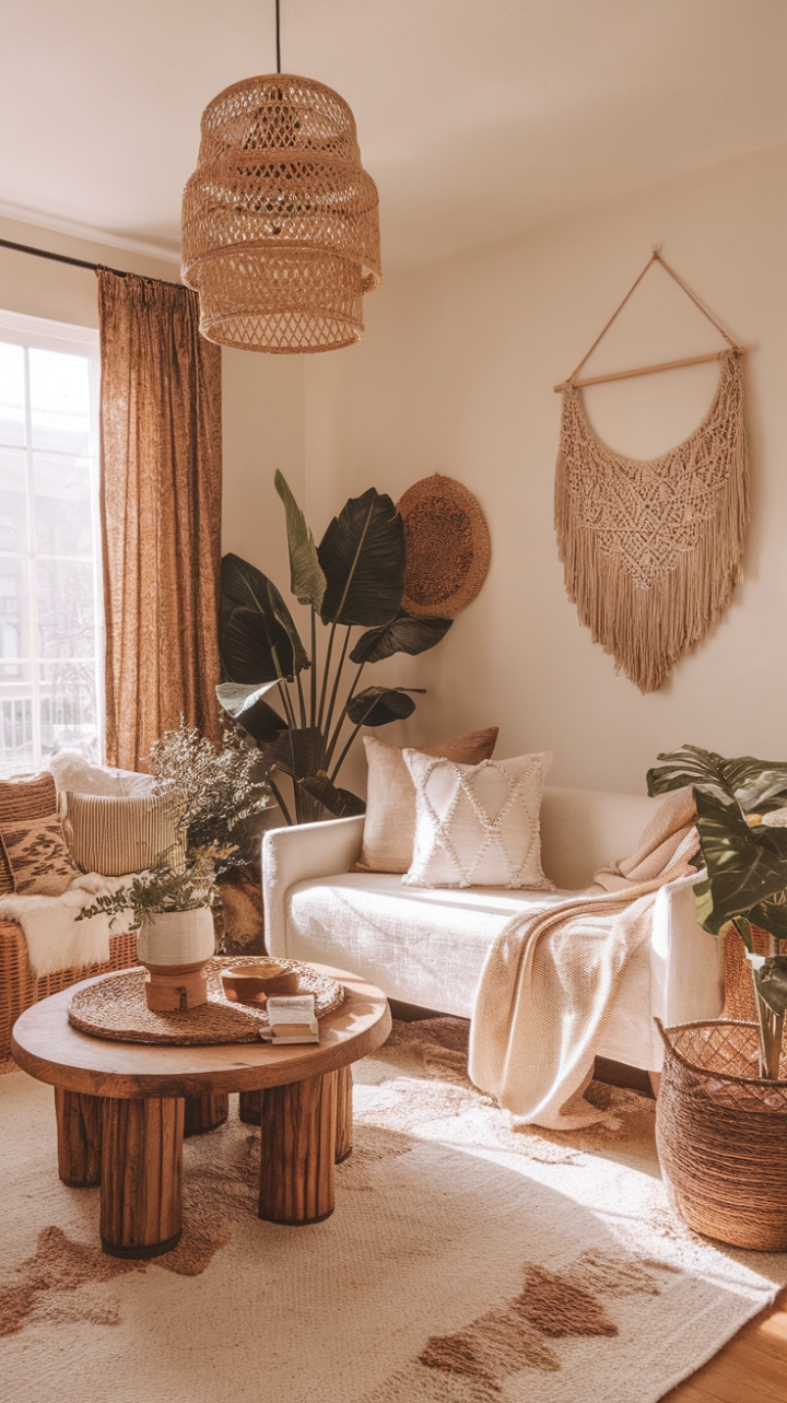 Natural Bohemian Retreat: A Cozy, Plant-Filled Lounge