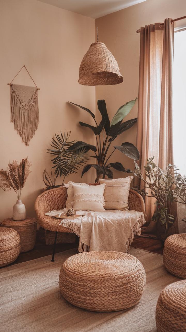 Rustic Boho Lounge: A Natural, Laid-Back Sanctuary