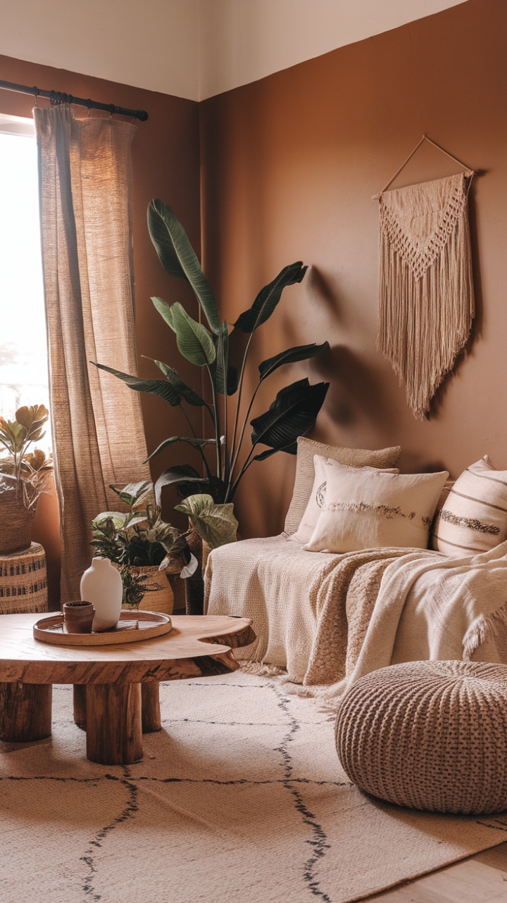 A Cozy Boho Retreat: Embrace Natural Textures and Lush Greenery