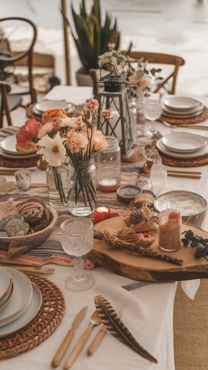 Boho-Chic Table Setting for Laid-Back Luxury