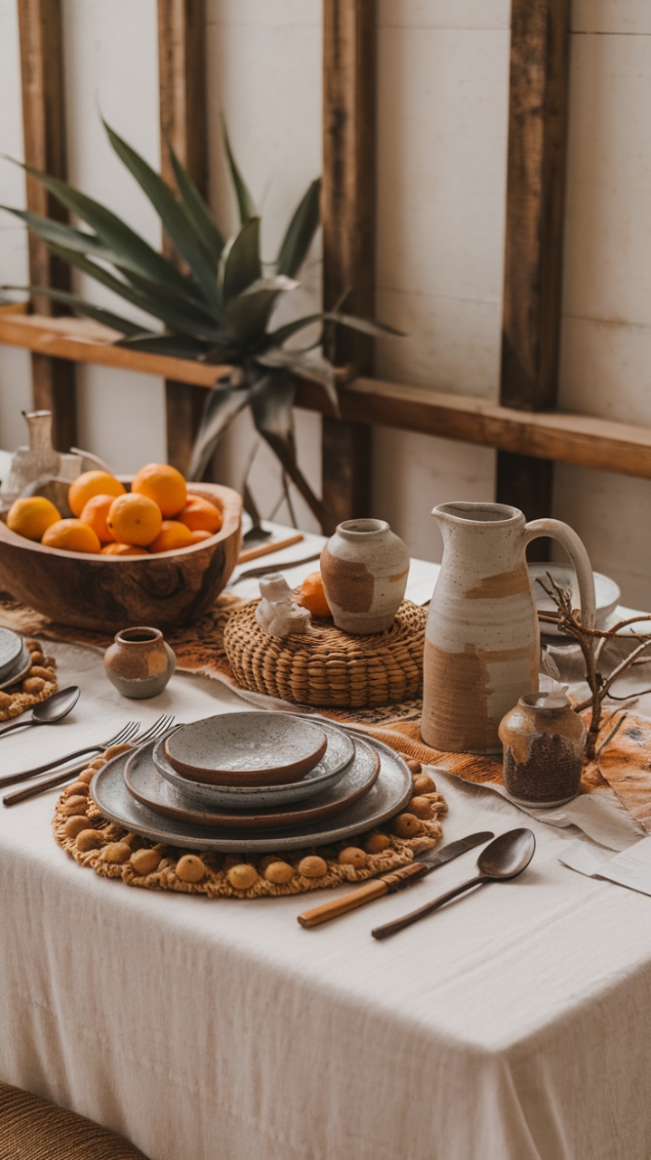 Rustic Boho Tablescape: A Playful, Earthy Gathering Setting