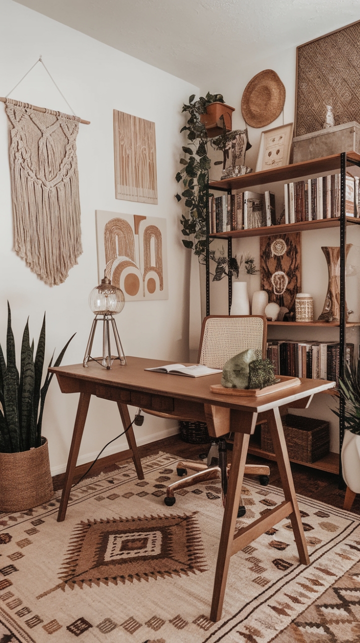 Unleash Your Creativity in This Eclectic, Earthy Office