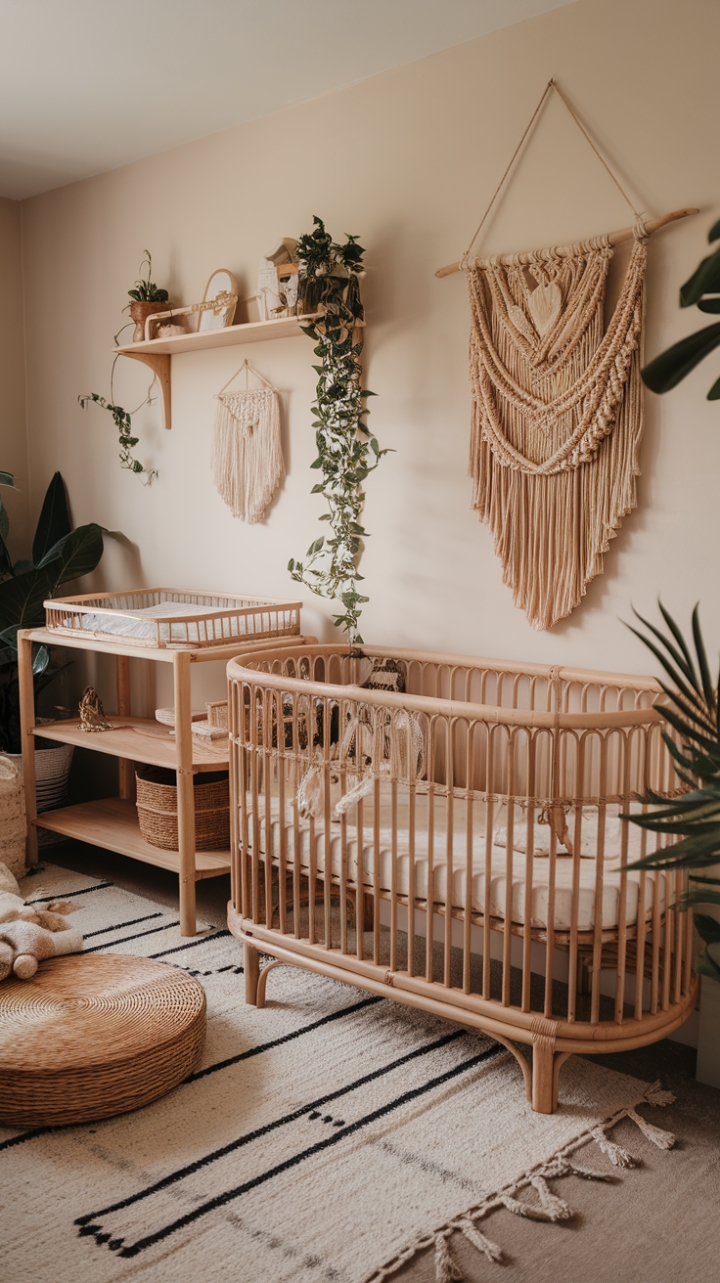 Charming Bohemian Nursery with Natural Elegance