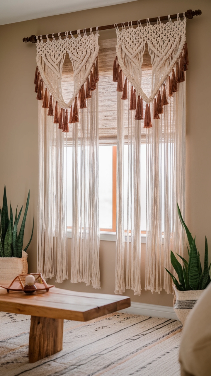 Boho Chic: Macrame and Tribal Patterns Create a Serene, Earthy Retreat