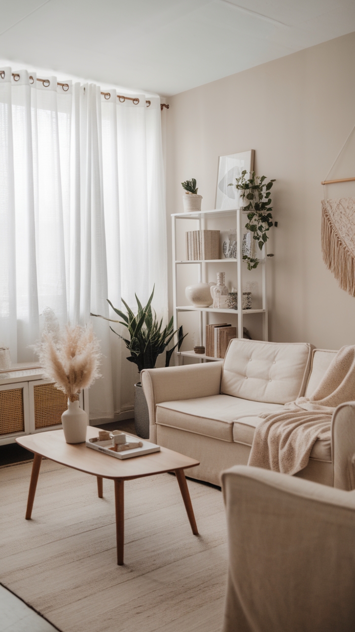 Scandinavian Simplicity Meets Bohemian Charm in a Cozy Living Room