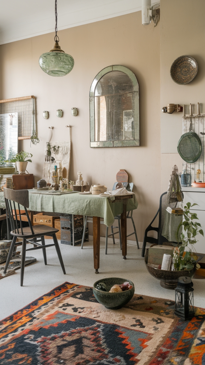 Eclectic Kitchen Charm: Vintage Meets Modern Whimsy