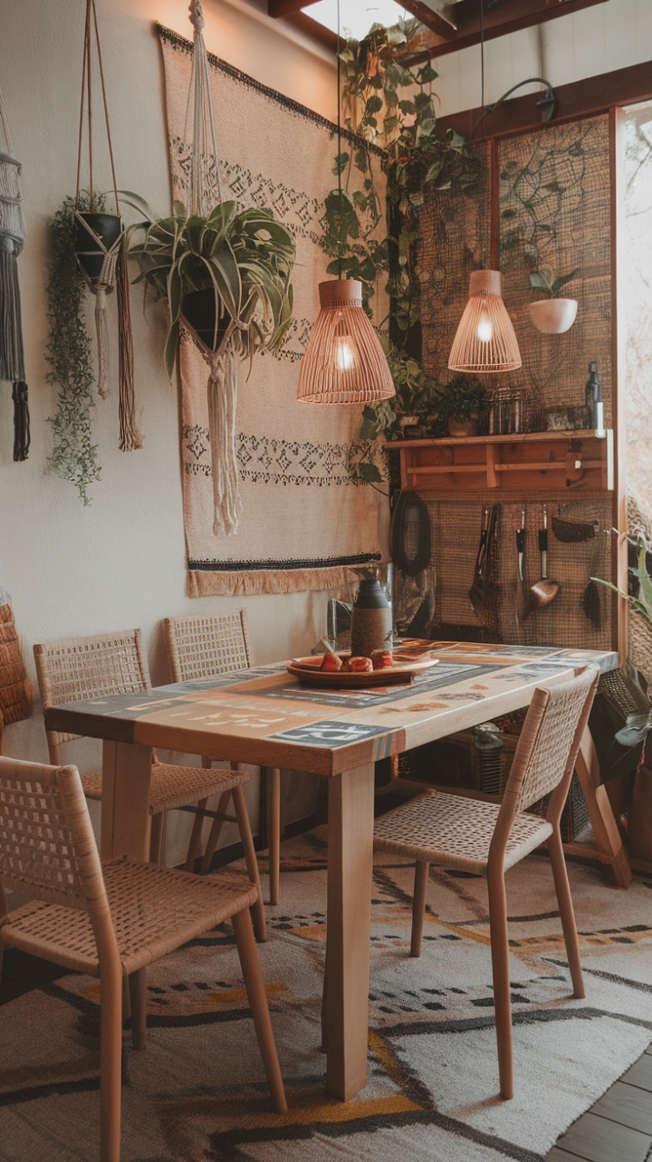 Boho-Rustic Dining Room: A Feast for the Senses