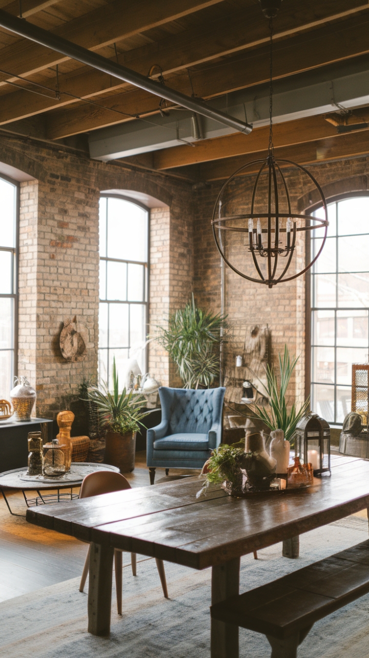 A Cozy Blue Armchair in a Loft Full of Character