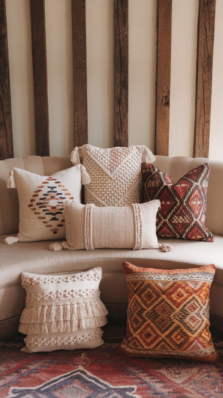 Bohemian Bliss: A Cozy, Patterned Living Room Retreat