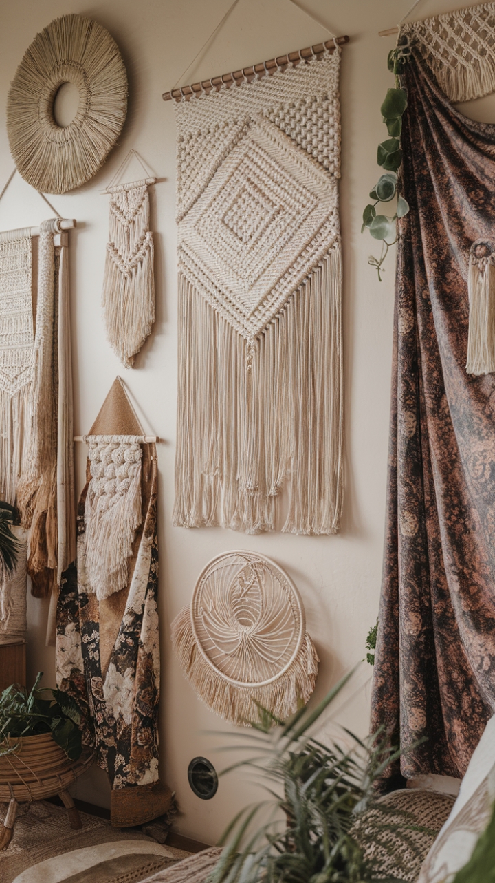 Bohemian Dreamscape: A Gallery Wall of Textural Wonders