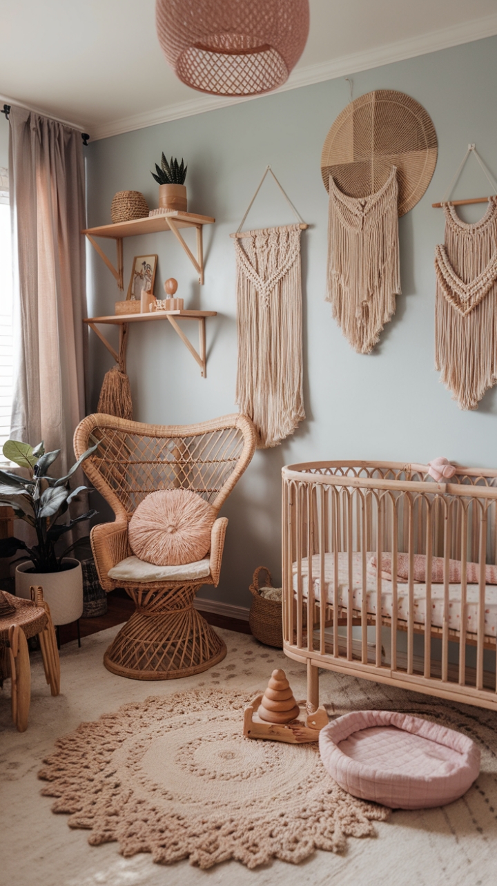 Serene Bohemian Nursery: A Cozy Haven for Your Little Free Spirit