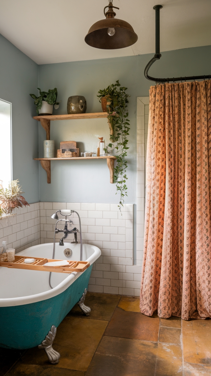 Bohemian Farmhouse Sanctuary with Vintage Clawfoot Tub