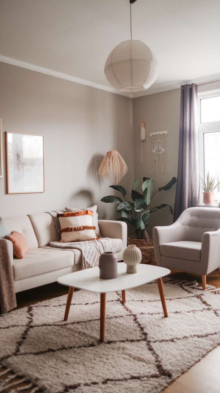 Scandi-Boho Living Room: Cozy Textures and Playful Details
