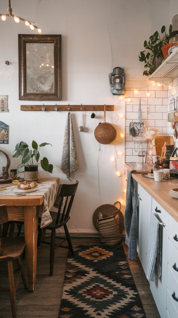 Eclectic Charm: A Kitchen Filled with Vintage Treasures and Warm Details