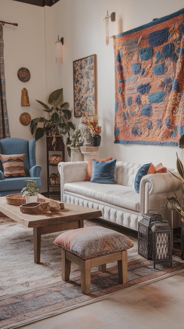Bohemian Bliss: A Colorful, Cozy Living Room Retreat