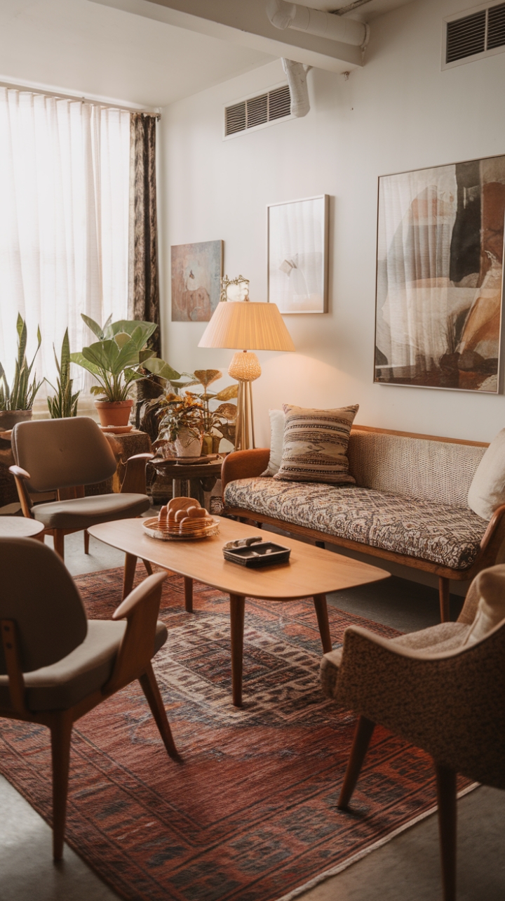 Elevate Your Living Room with Vintage Charm and Bohemian Bliss