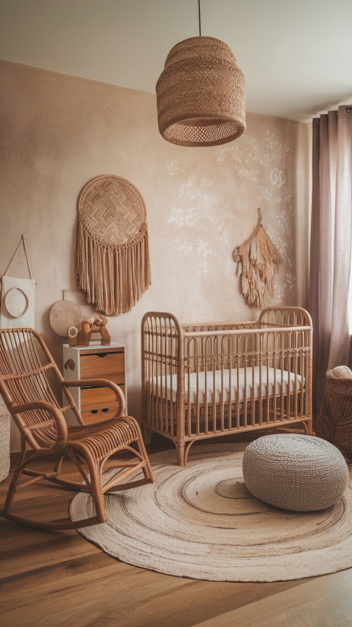 Charming Bohemian Nursery: A Serene and Stylish Gender-Neutral Sanctuary