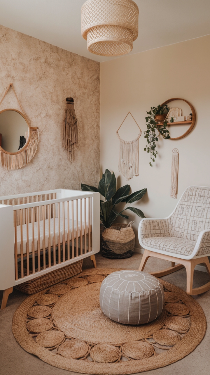 Charming Bohemian Nursery: A Serene, Gender-Neutral Sanctuary