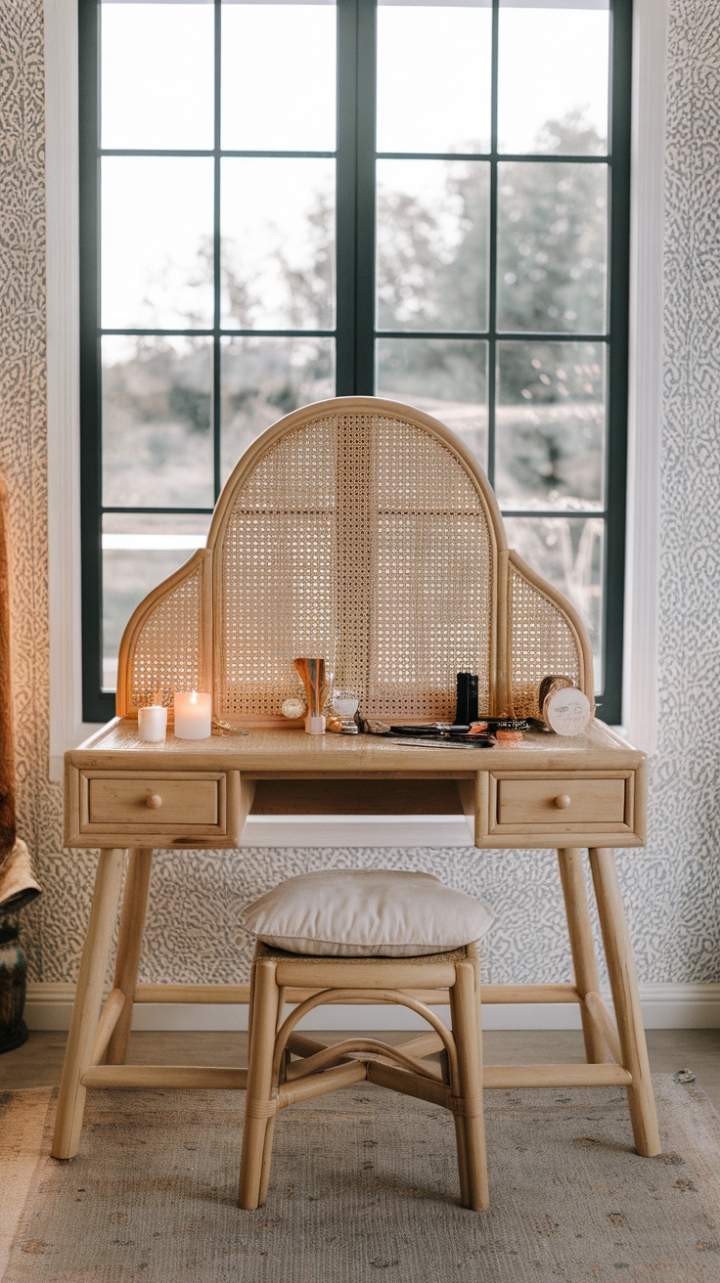 Sunlit Boho Vanity: Your Personal Sanctuary for Effortless Style