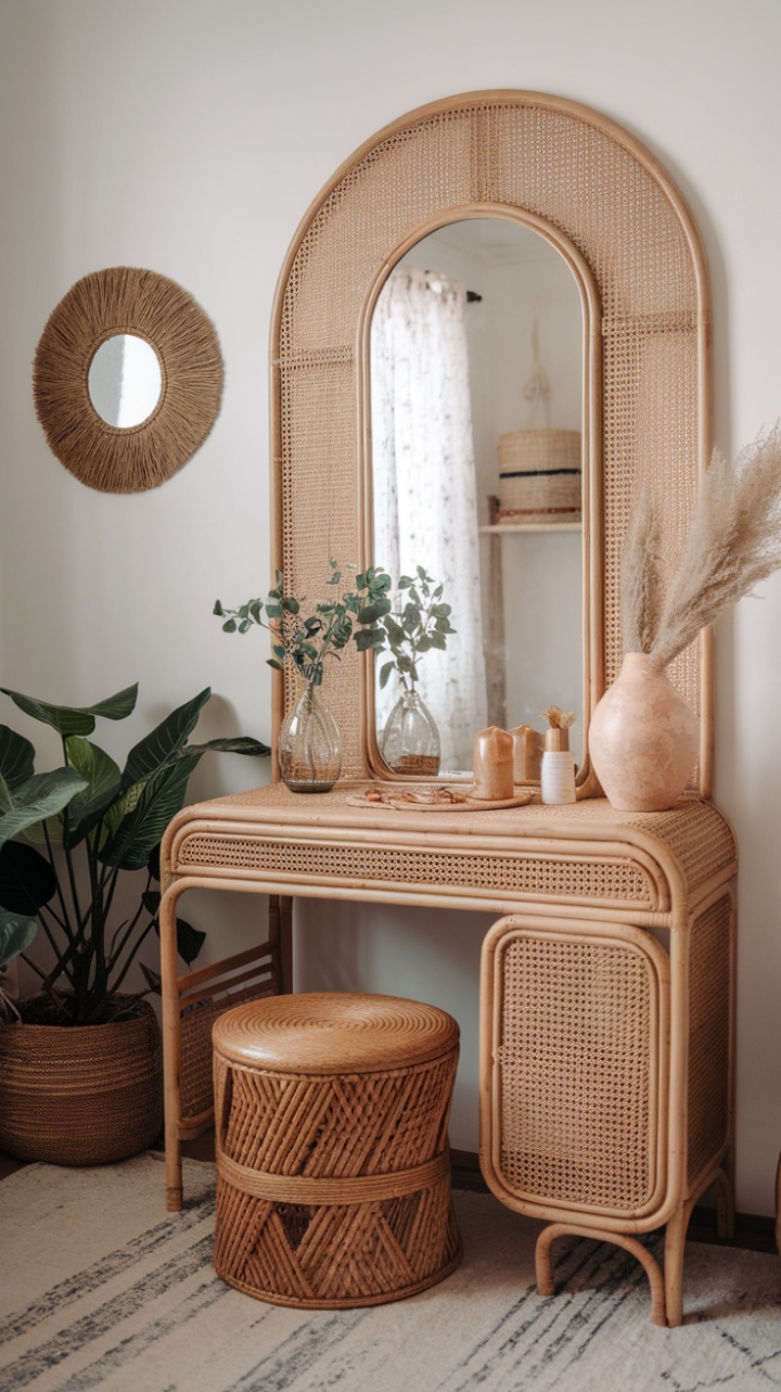 Elevate Your Beauty Routine with a Chic Rattan Vanity