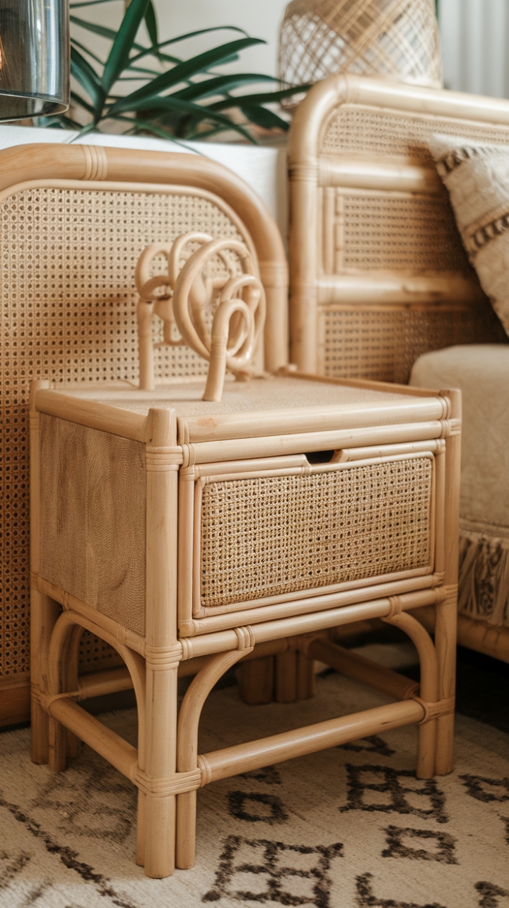 Boho-Chic Sanctuary: Natural Wood and Rattan Retreat