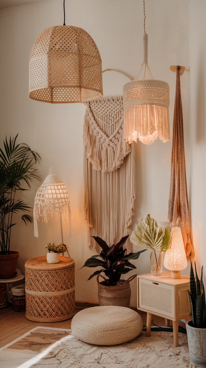 Bohemian Dreamscape: Rattan, Macrame, and Beads in Perfect Harmony
