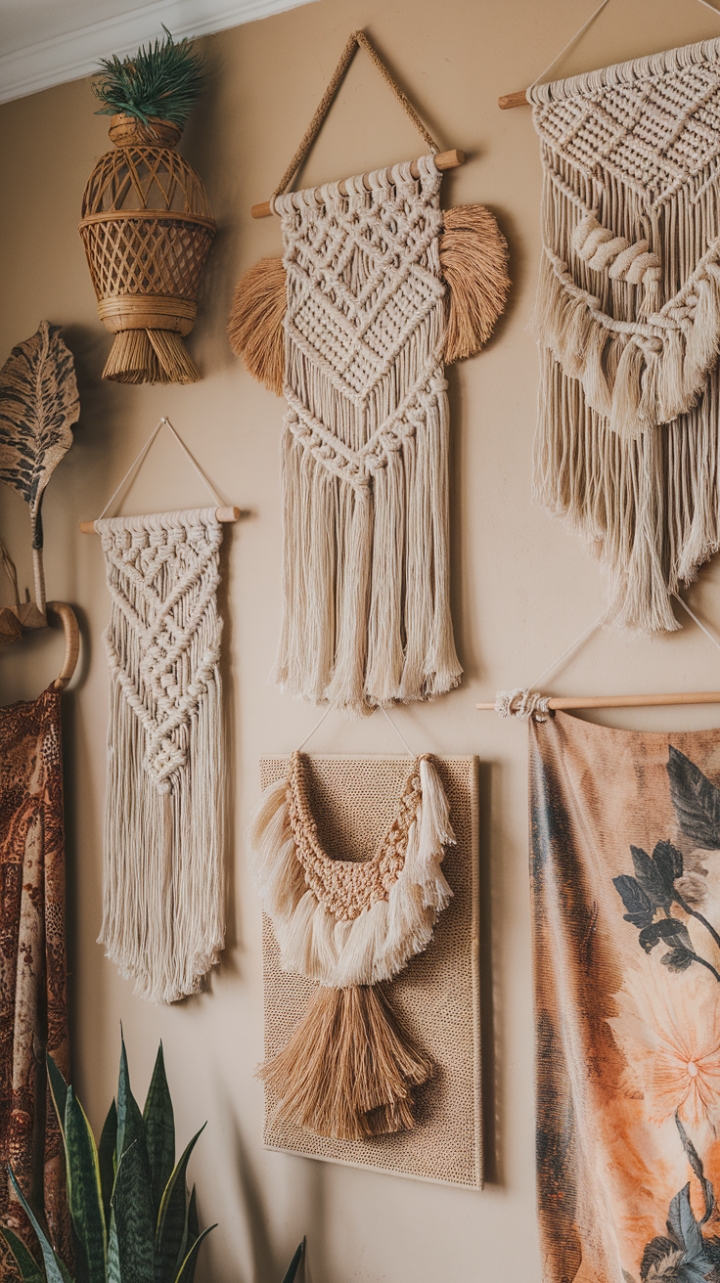 Boho Sanctuary: A Gallery Wall of Textures and Earthy Elegance