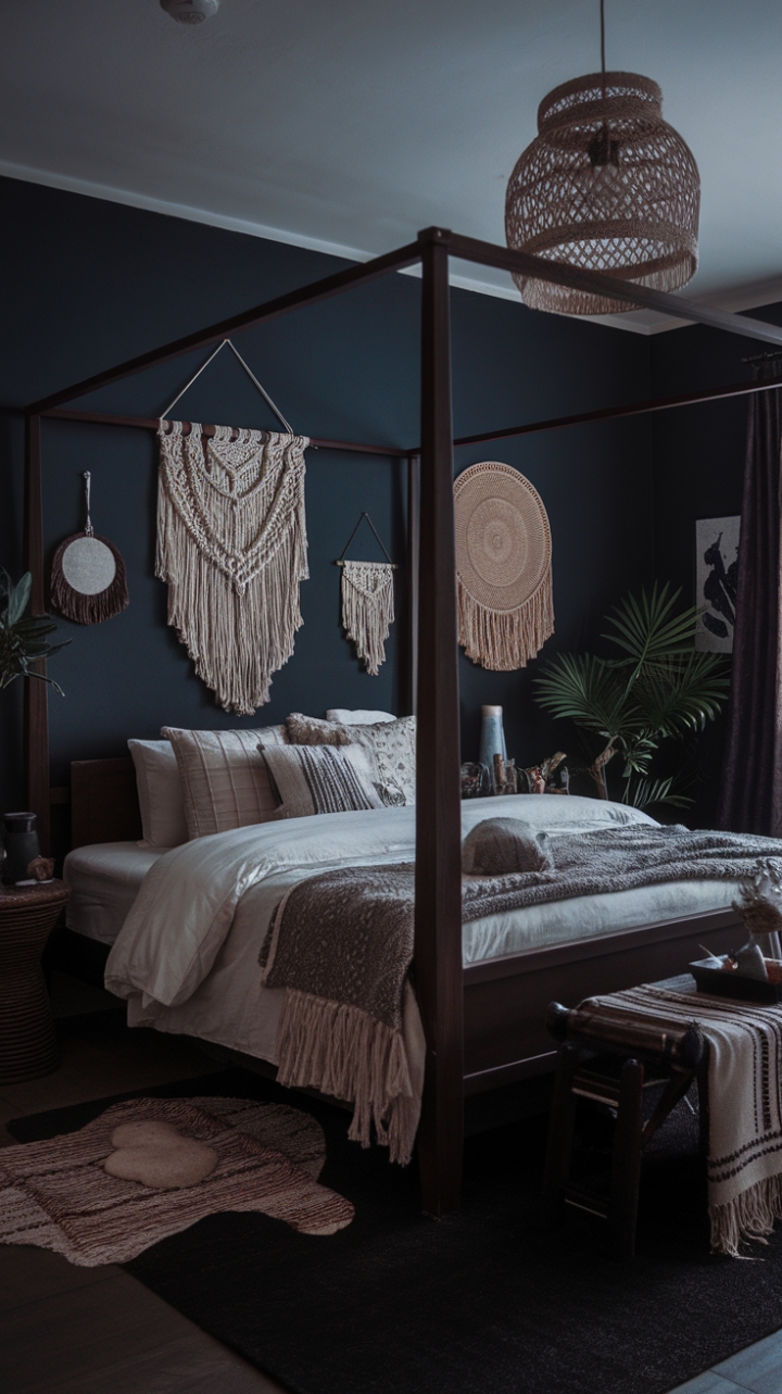 Embrace Your Inner Night Owl in a Dark Boho Sanctuary