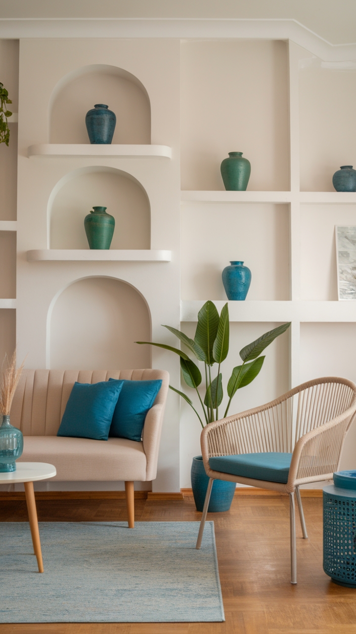 Scandi-Boho Living Room: Calm Neutrals Meet Vibrant Accents