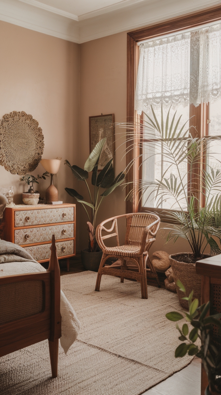 Bohemian Bliss: A 70s-Inspired Rattan Retreat