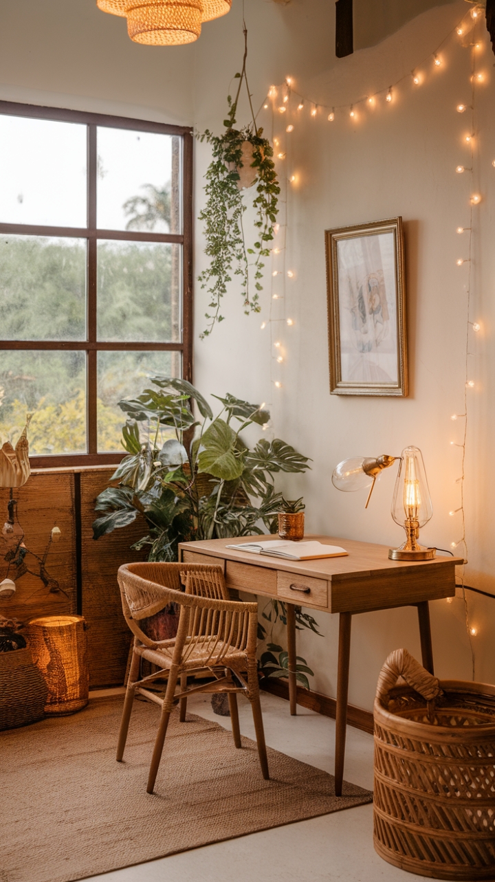Discover Your Dream Bohemian Workspace Filled with Natural Light and Greenery
