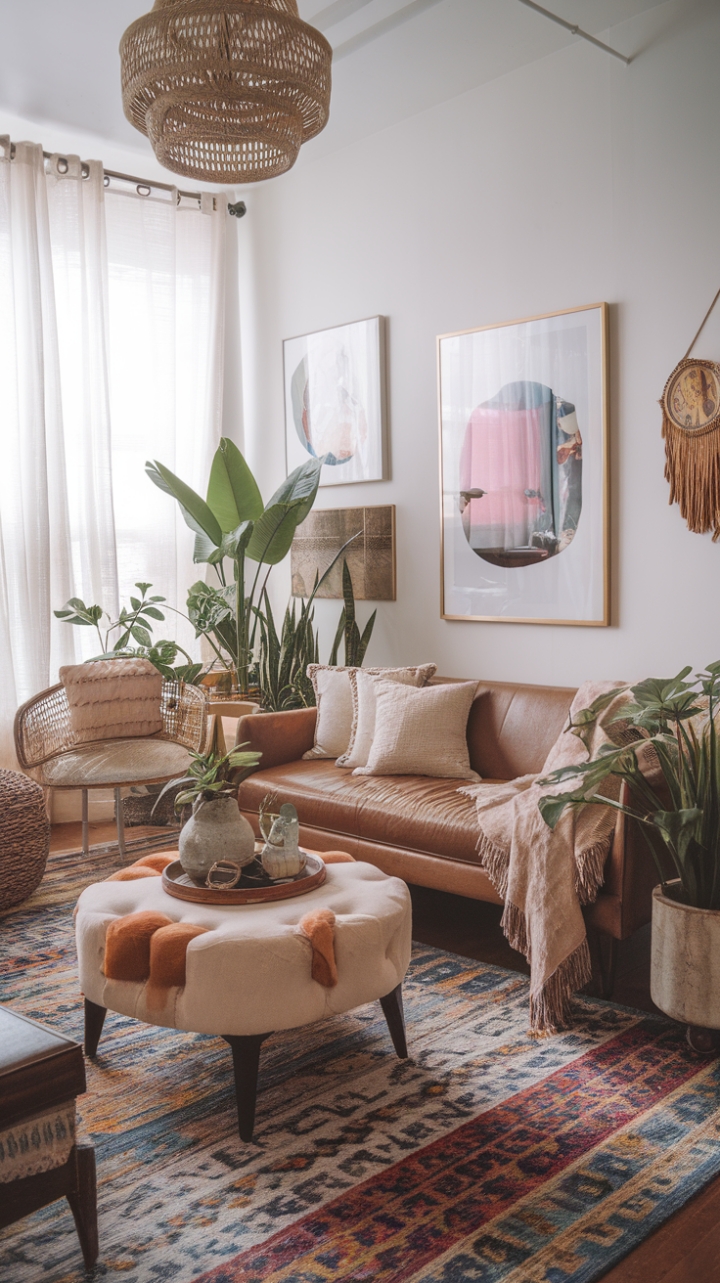 Chic Bohemian Escape: A Luxurious, Eclectic Living Room