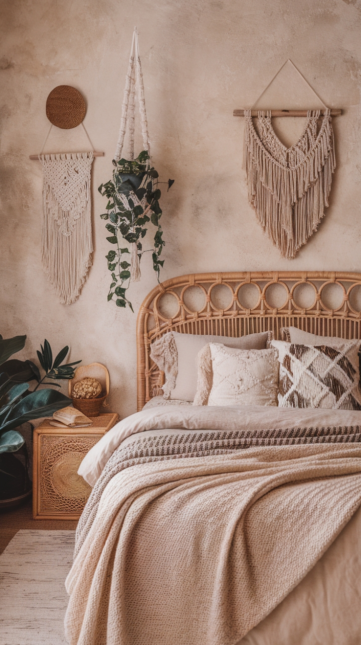 Boho Sanctuary: Textured Walls and Rattan for Ultimate Relaxation