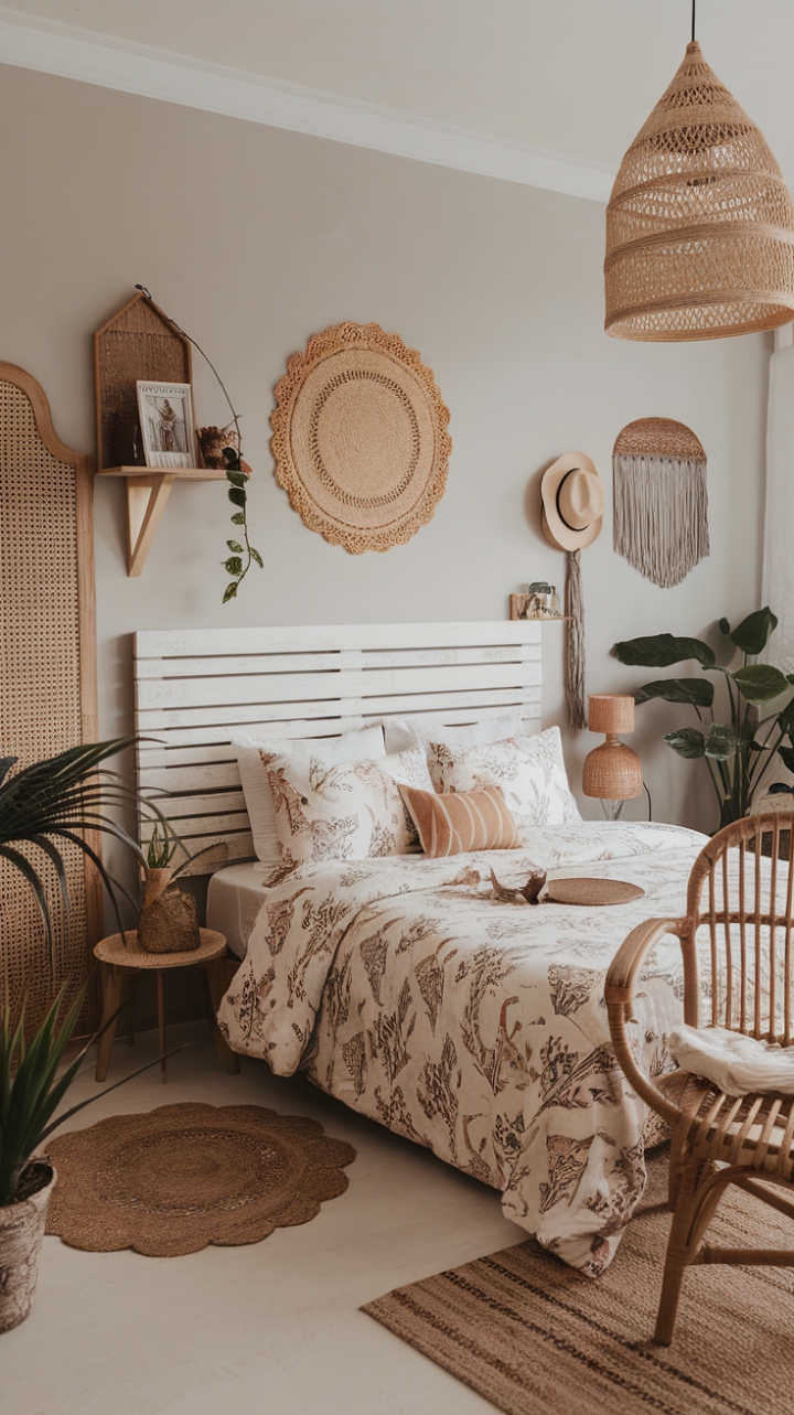 Bohemian Sanctuary: A Cozy Corner of Floral Comfort and Lush Greenery