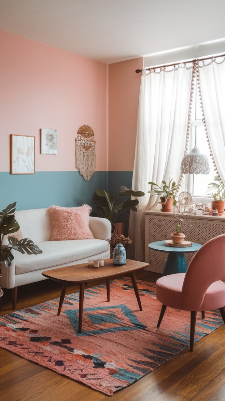 Boho Meets Mid-Century: A Soft-Hued Sanctuary