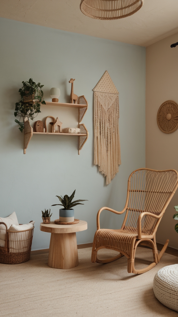 Dreamy Bohemian Nursery with Earthy Textures and Cozy Charm